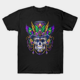 Mardi Gras Skull Top Hat New  Witch Doctor T-Shirt